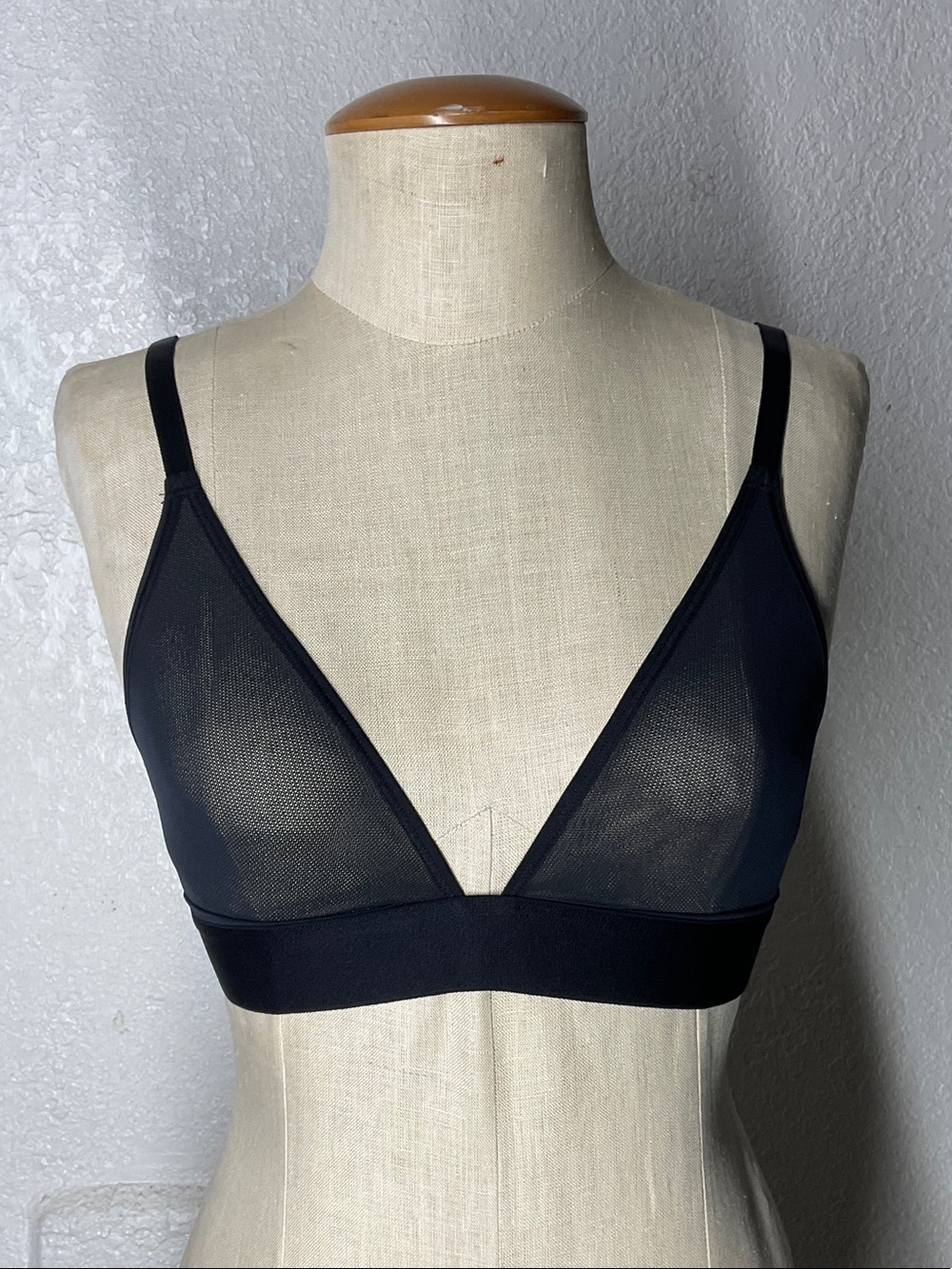 Negative Underwear Sieve Triangle Bralette
Black Mesh Size 2